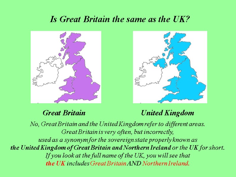 Is Great Britain the same as the UK?      
